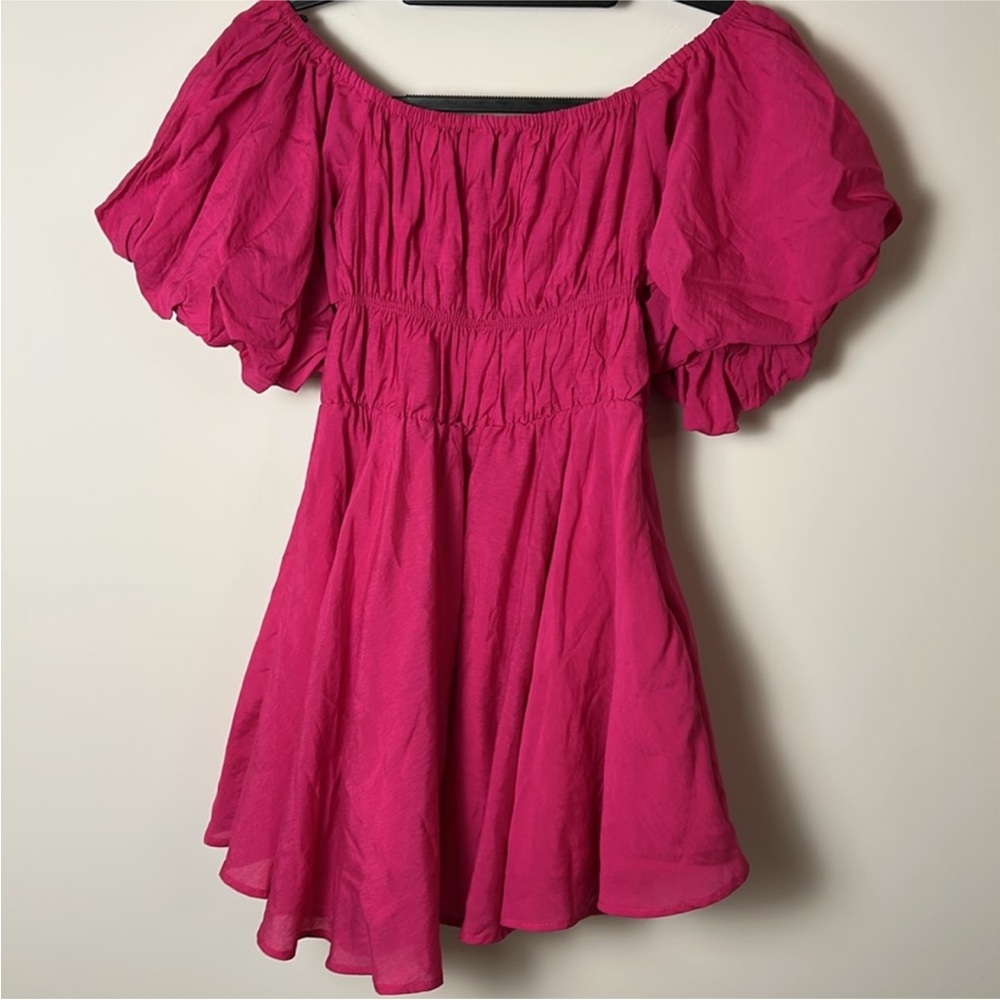 Princess Polly Pink Puff Sleeve Ruffled Blouse